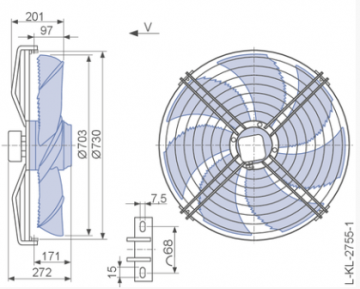 Ventilator axial de aspiratie Ziehl FN 071-VDS.6N.V7P2